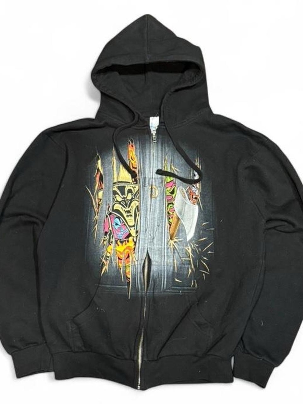 Vintage Clown Posse AOP Graphic Black Zip Up Hoodie